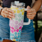 Pastel Happy Face Tumbler Cup w/ Handle